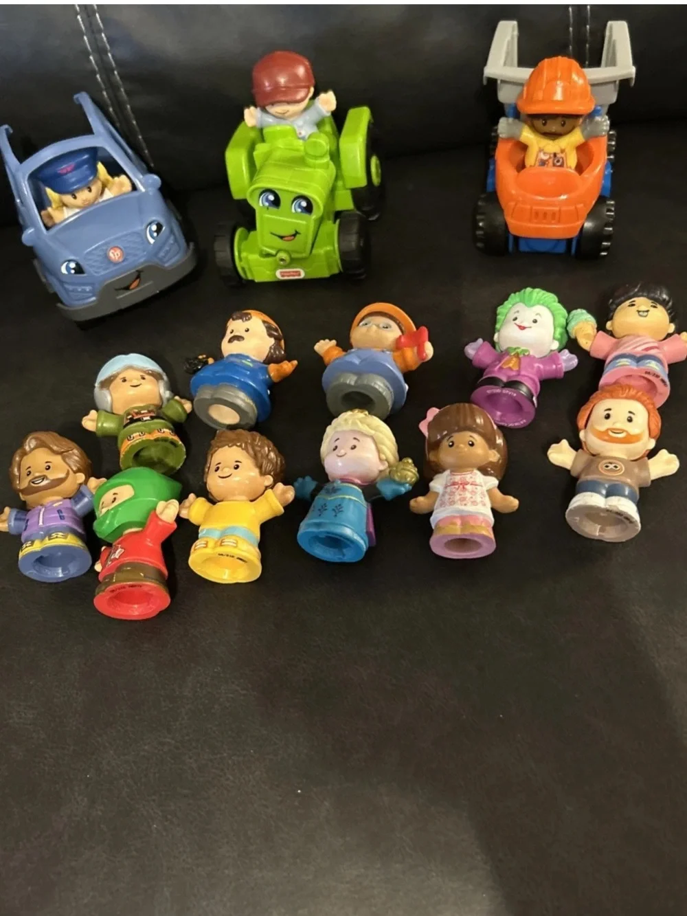 Fisher Price 17 Piece Lot Little People and Vehicles